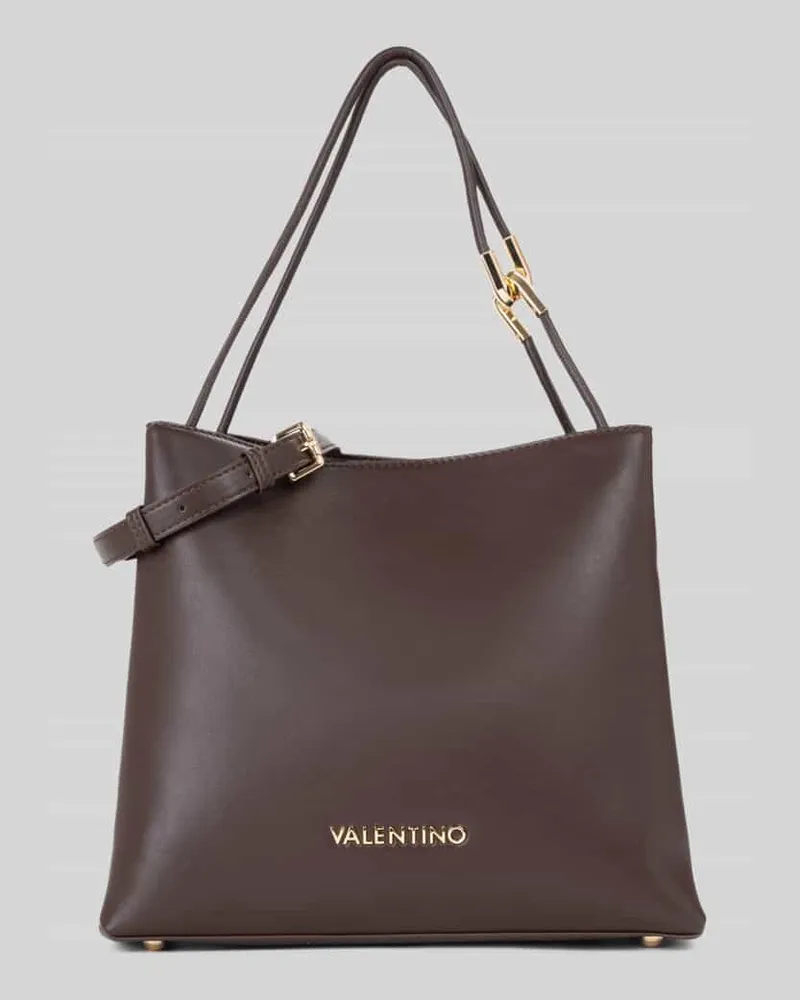 Valentino Bags Umhängetasche mit Label-Detail und abnehmbarem Schulterriemen Dunkelbraun