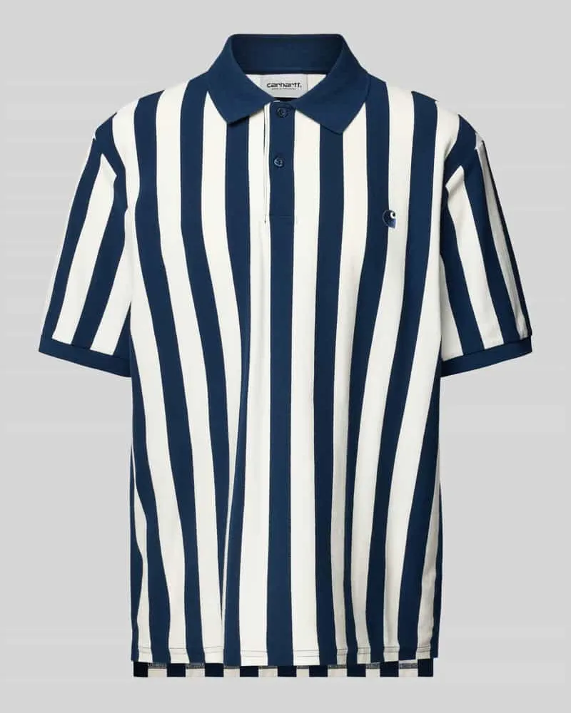 Carhartt WIP Poloshirt mit kurzer Knopfleiste Dunkelblau