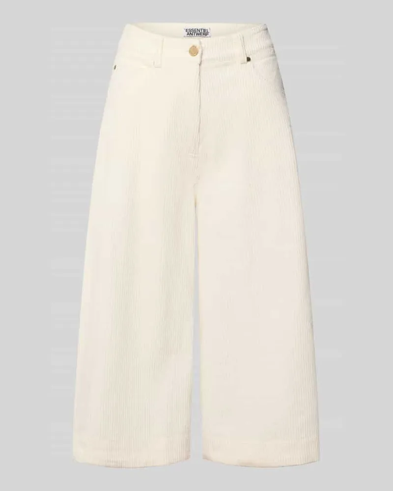 Essentiel High Waist Culotte mit Cordstruktur Offwhite