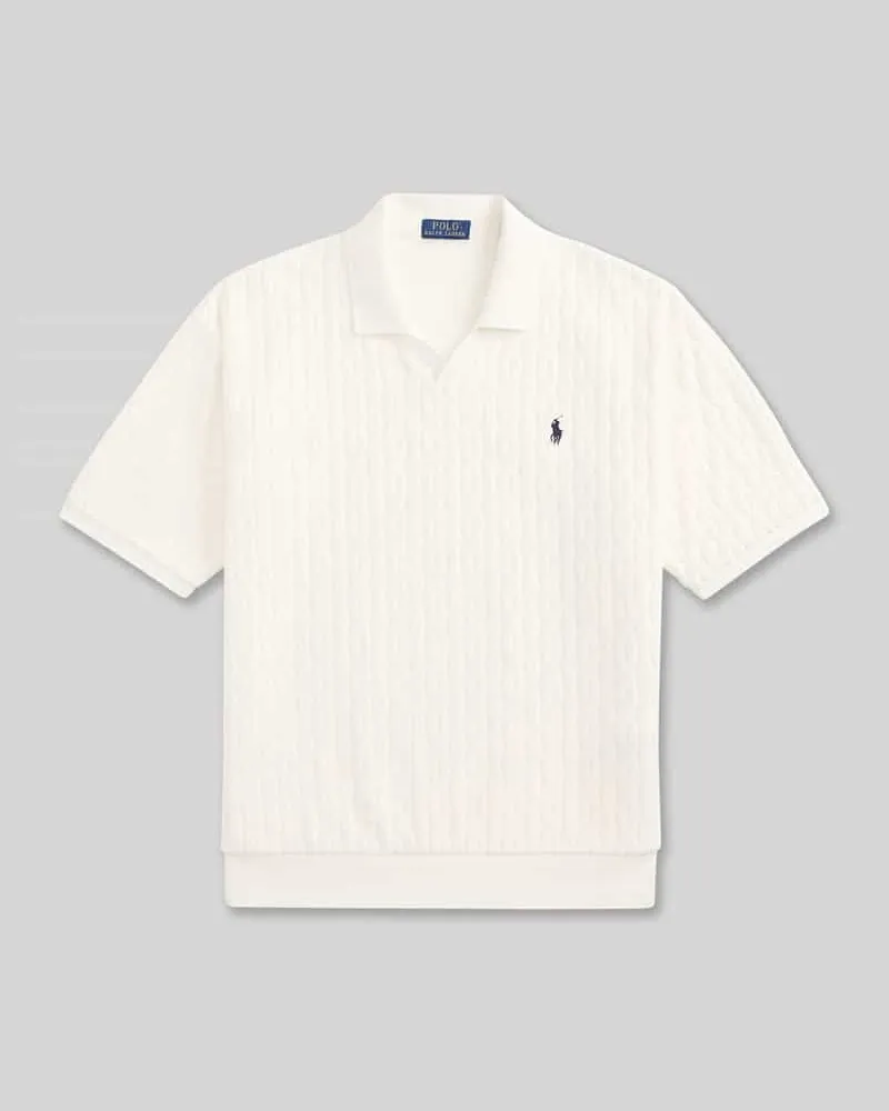Ralph Lauren Relaxed Fit Poloshirt aus reiner Baumwolle in Strick-Optik Weiss