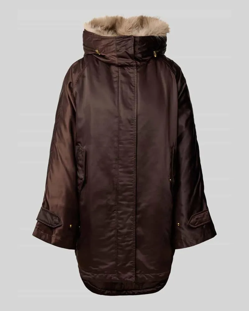 Beaumont Amsterdam Oversized Parka aus Polyester mit herausnehmbarem Kunstfell-Einsatz Modell „Cory Dunkelbraun
