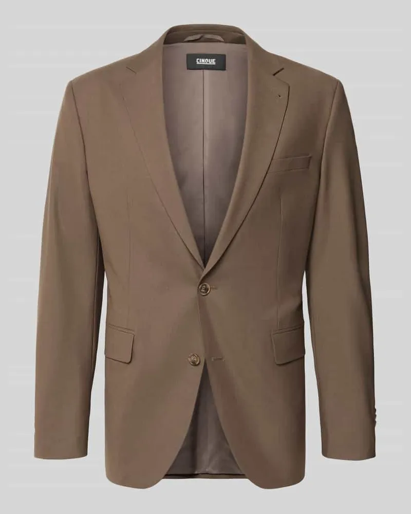 cinque Regular Fit Sakko aus Baumwoll-Mix Modell 'Totti Mittelbraun