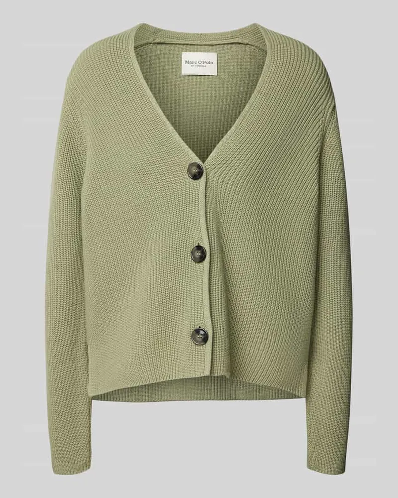 Marc O'Polo Relaxed Fit Strickjacke aus reiner Baumwolle Lind