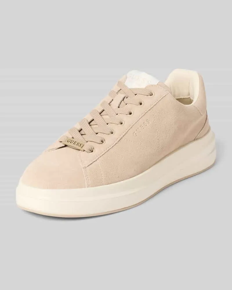 Guess Ledersneaker mit Label-Patch Modell 'ELBA Beige
