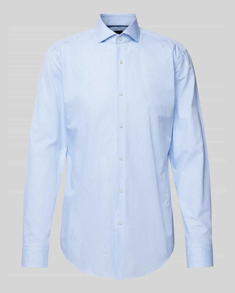 HUGO BOSS Slim Fit Business-Hemd mit Haifischkragen Modell 'Hank Bleu