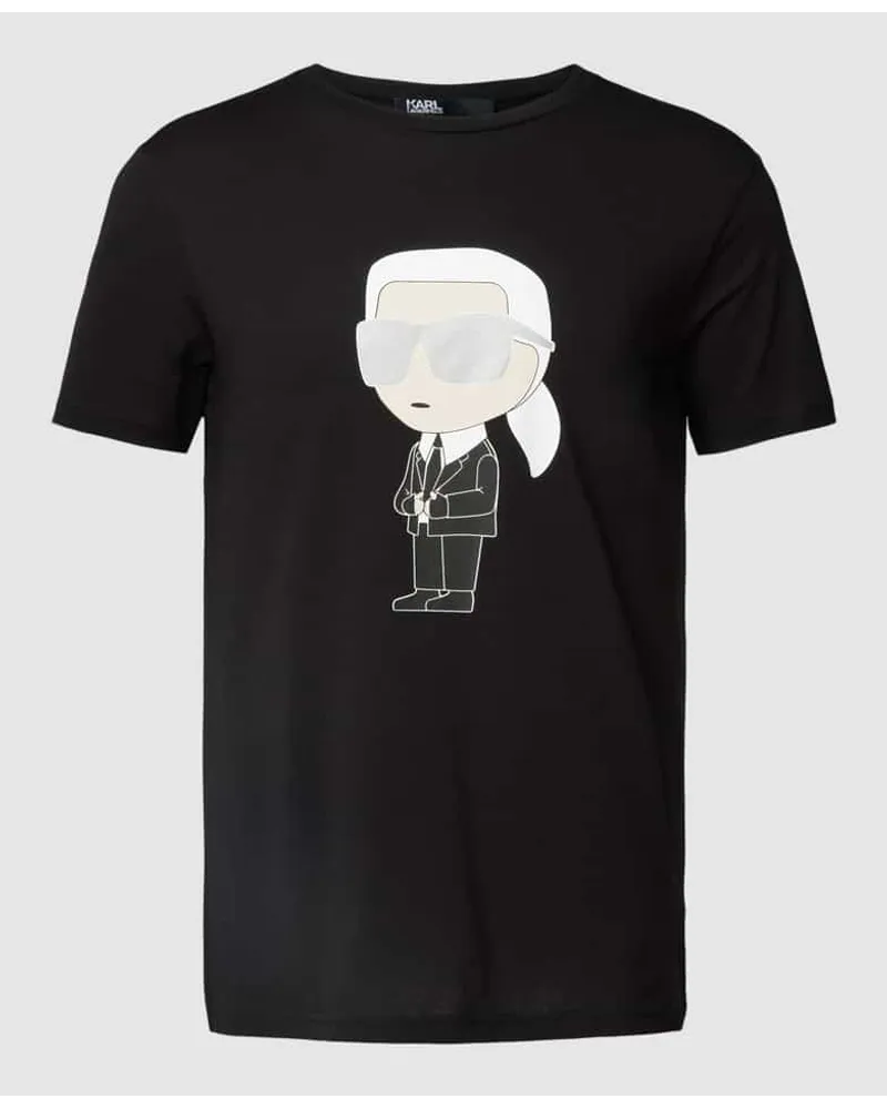 Karl Lagerfeld T-Shirt mit Motiv-Print Black