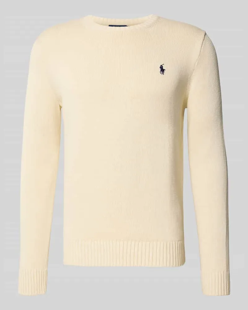 Ralph Lauren Strickpullover mit gerippten Abschlüssen Offwhite