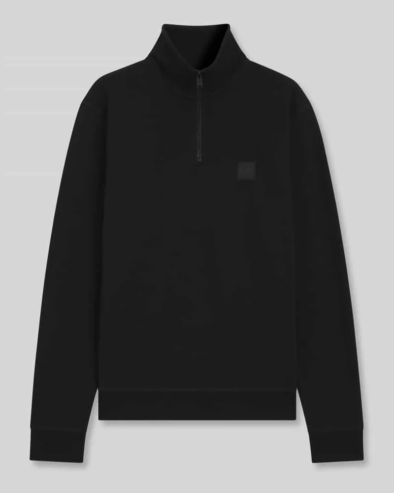 HUGO BOSS Regular Fit Troyer aus reiner Baumwolle Modell 'Zetrust Black