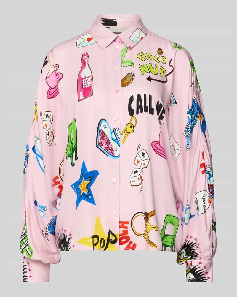 Milano Italy Hemdbluse mit Knopfleiste Rose