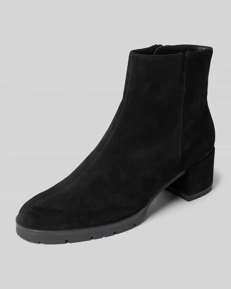 Högl Stiefeletten aus echtem Leder mit Reißverschluss Black