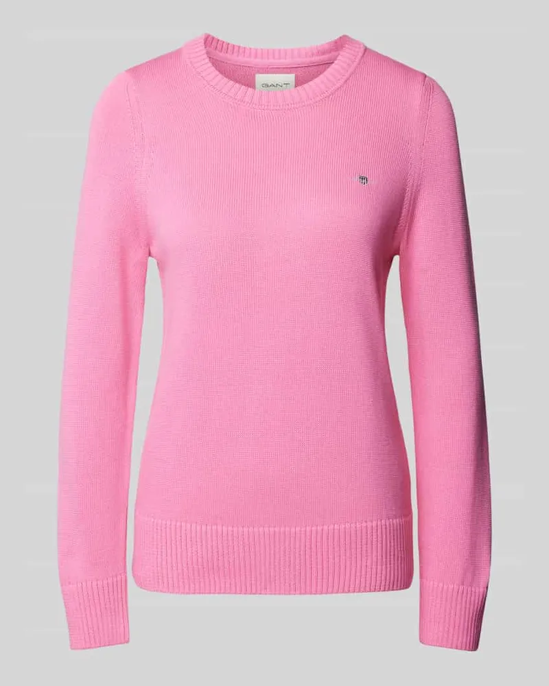 Gant Strickpullover mit Label-Stitching Pink