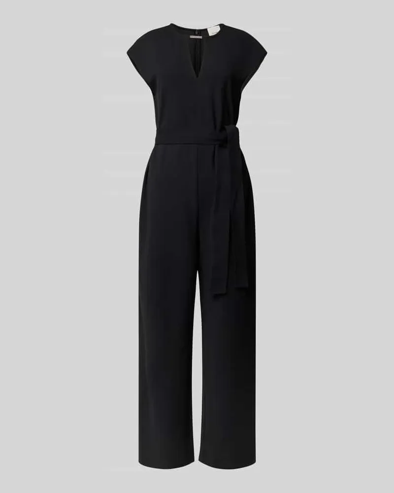 Calvin Klein Regular Fit Jumpsuit mit Schlüsselloch-Ausschnitt Modell 'Scuba Black