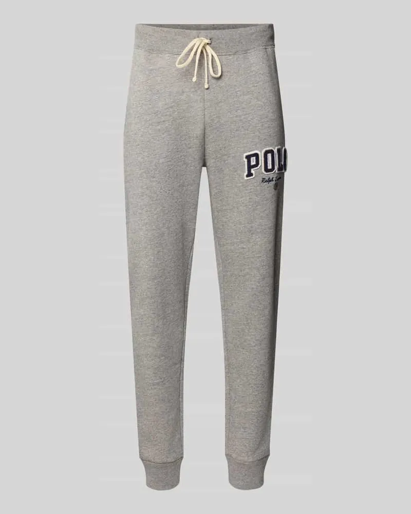 Ralph Lauren Slim Fit Sweatpants mit Label-Stitching Mittelgrau