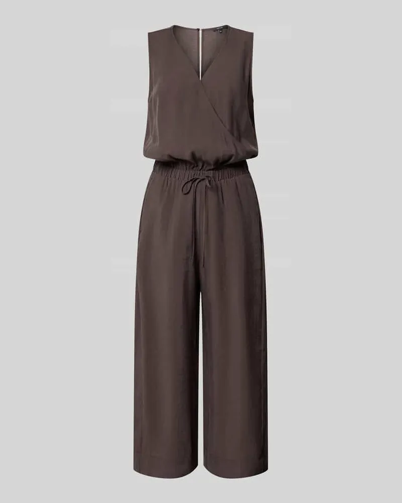 OPUS Jumpsuit aus Modal-Mix mit V-Ausschnitt Modell 'Mellao Dunkelbraun