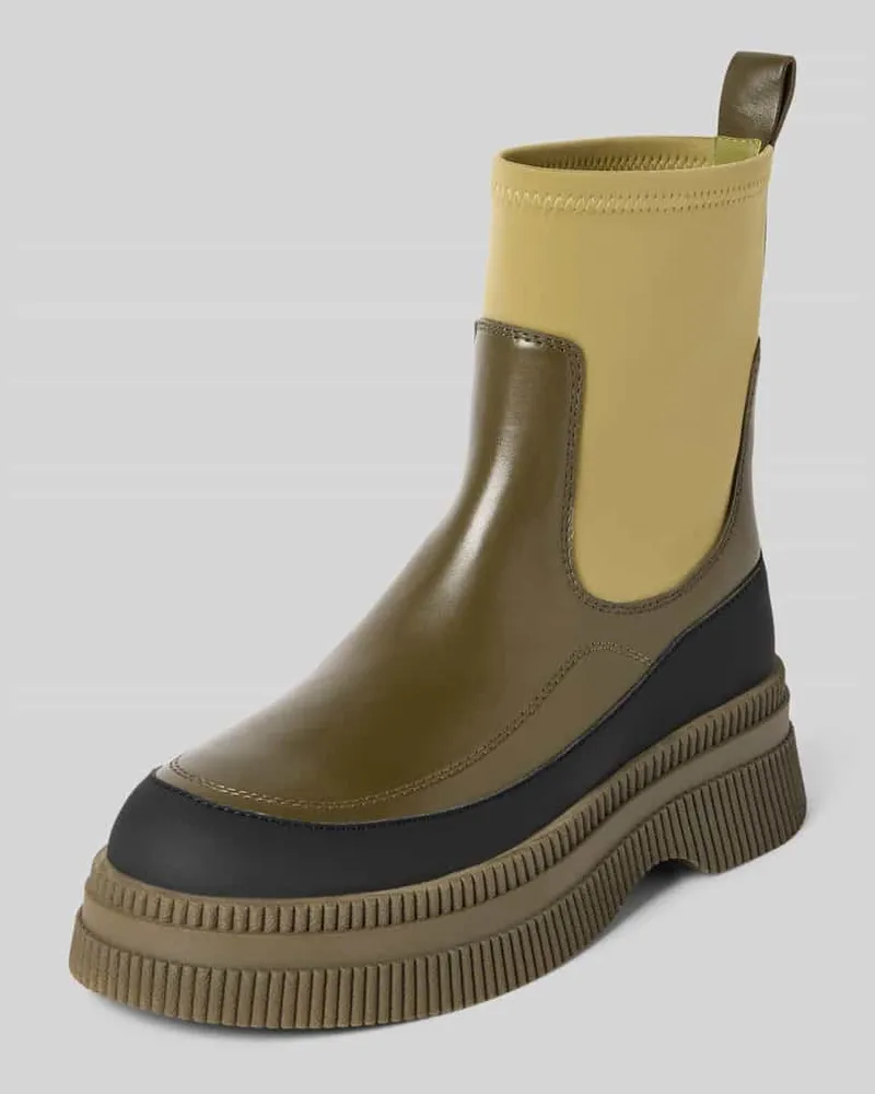 Marc Cain Chelsea Boots mit Logo-Applikation Khaki
