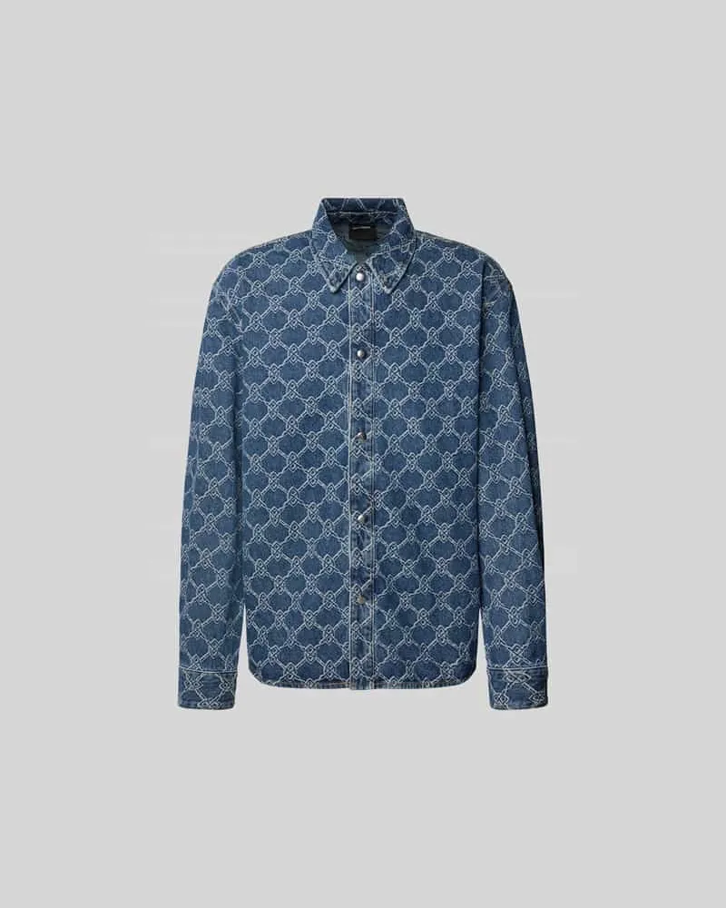 Daily Paper Jeanshemd mit Druckknopfleiste Dunkelblau