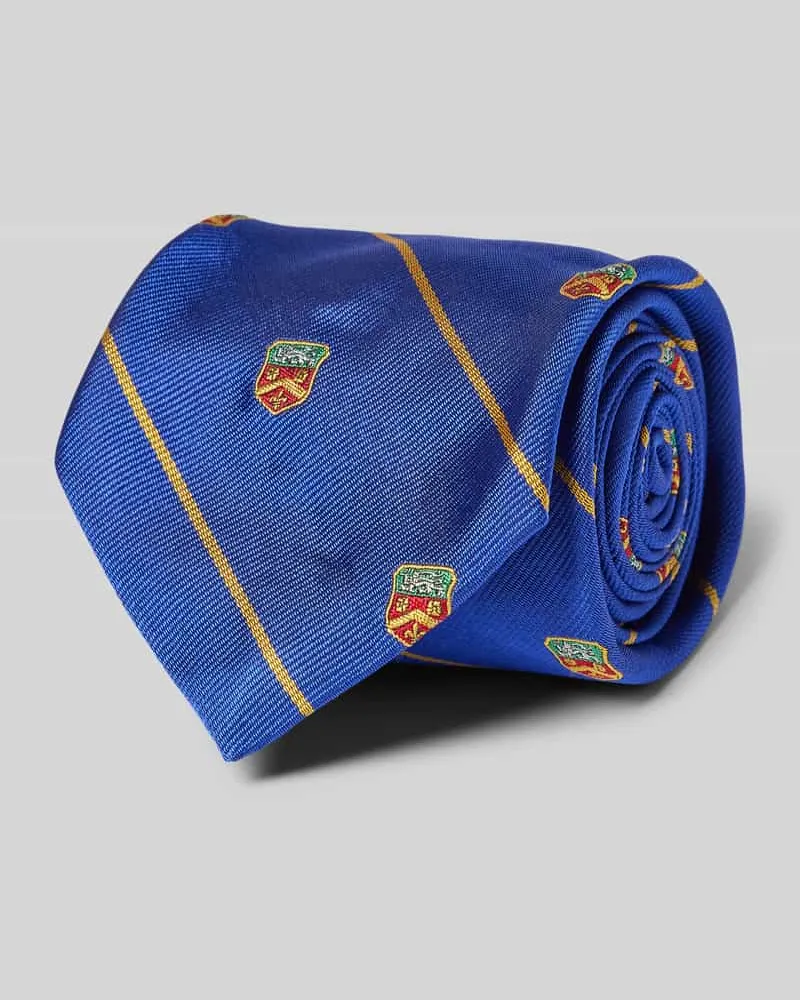Ralph Lauren Seidenkrawatte mit Motiv-Stitching Royal