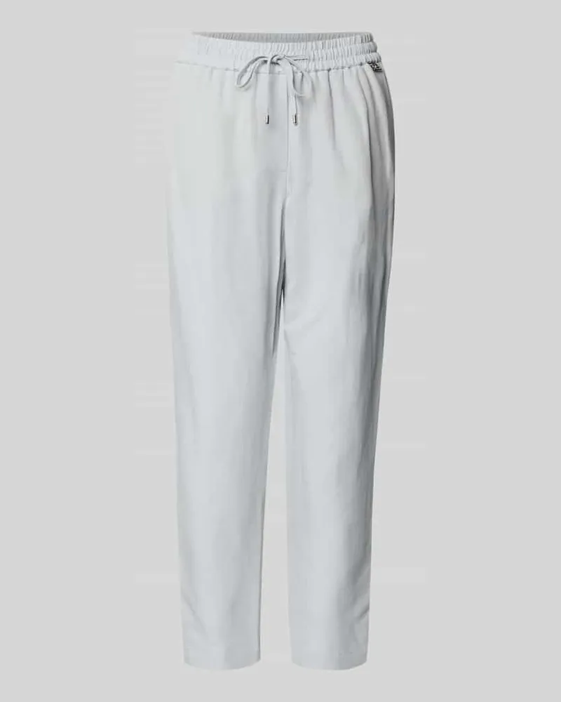 Marc Cain Straight Fit Stoffhose aus Viskose-Mix mit Leinen-Anteil Hellblau