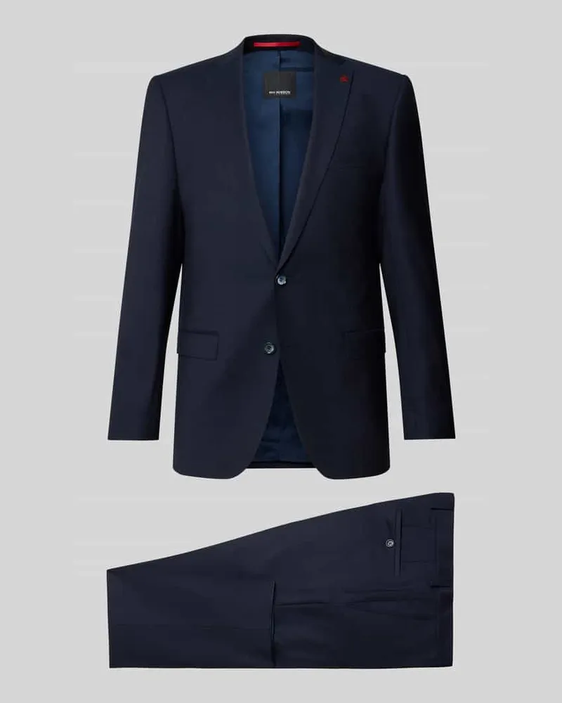 Roy Robson Slim Fit Anzug aus Schurwolle mit 2-Knopf-Sakko Marine