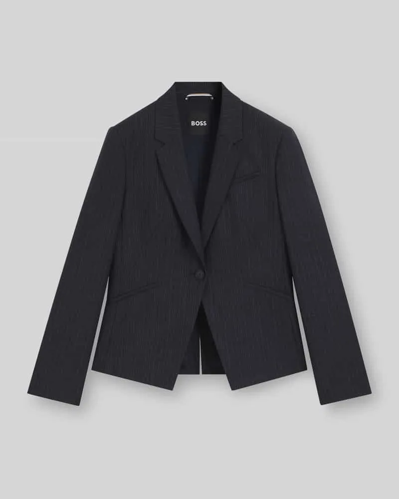 HUGO BOSS Slim Fit Kurzblazer aus reiner Schurwolle Marine