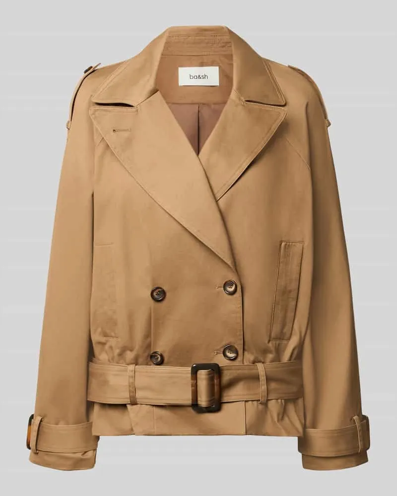 ba&sh Regular Fit Jacke aus reiner Baumwolle Modell 'Winnie Mittelbraun