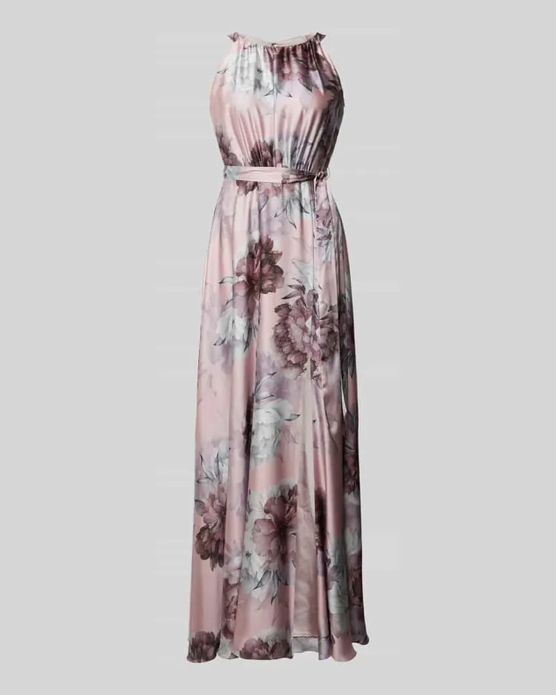 Swing Abendkleid mit Bindegürtel Rosa