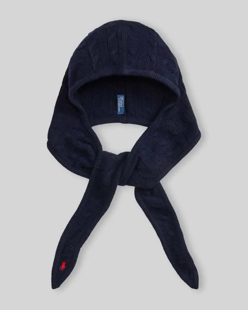 Ralph Lauren Mütze aus Wolle Kaschmir mit Kapuze Marine