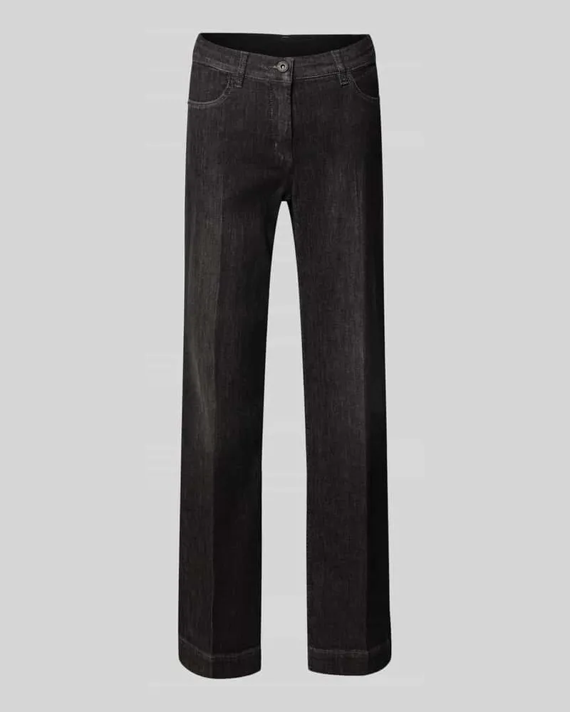 TONI Straight Leg Jeans mit Bügelfalten Modell 'Jenny Anthrazit