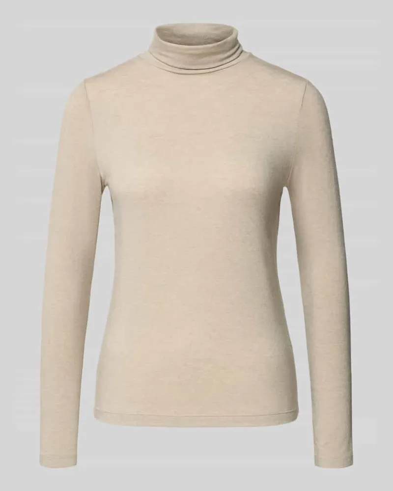 Luisa Cerano Longsleeve aus Lyocell-Mix mit Rollkragen Beige