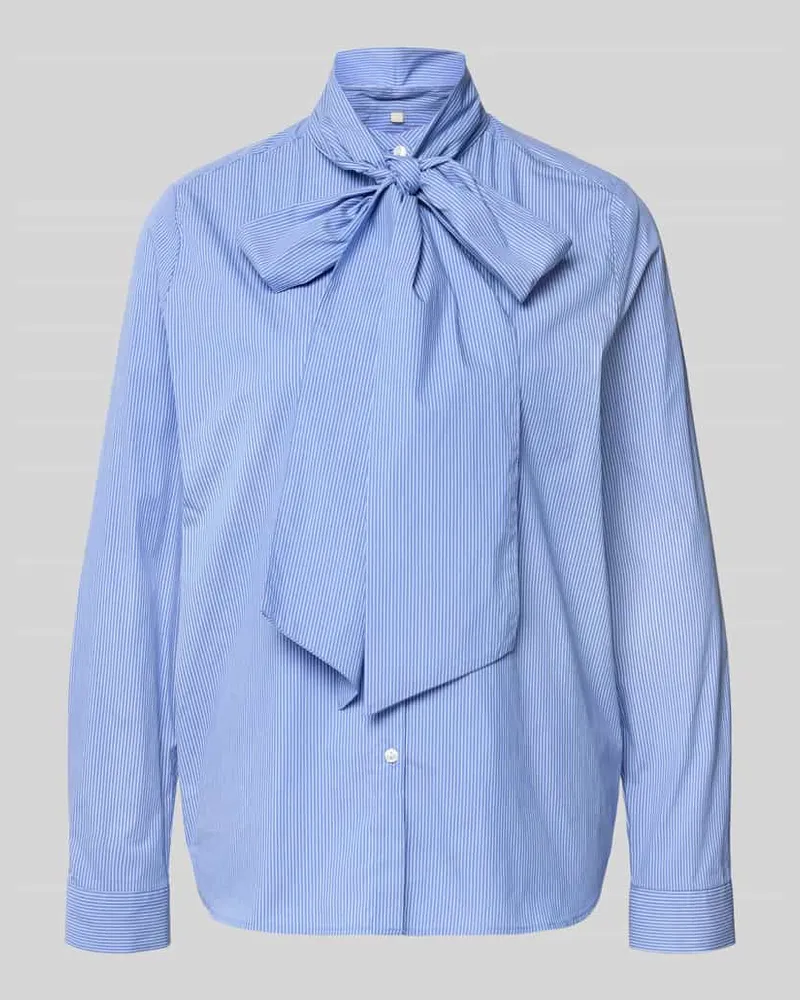 Milano Italy Regular Fit Schluppenbluse mit Knopfleiste Bleu