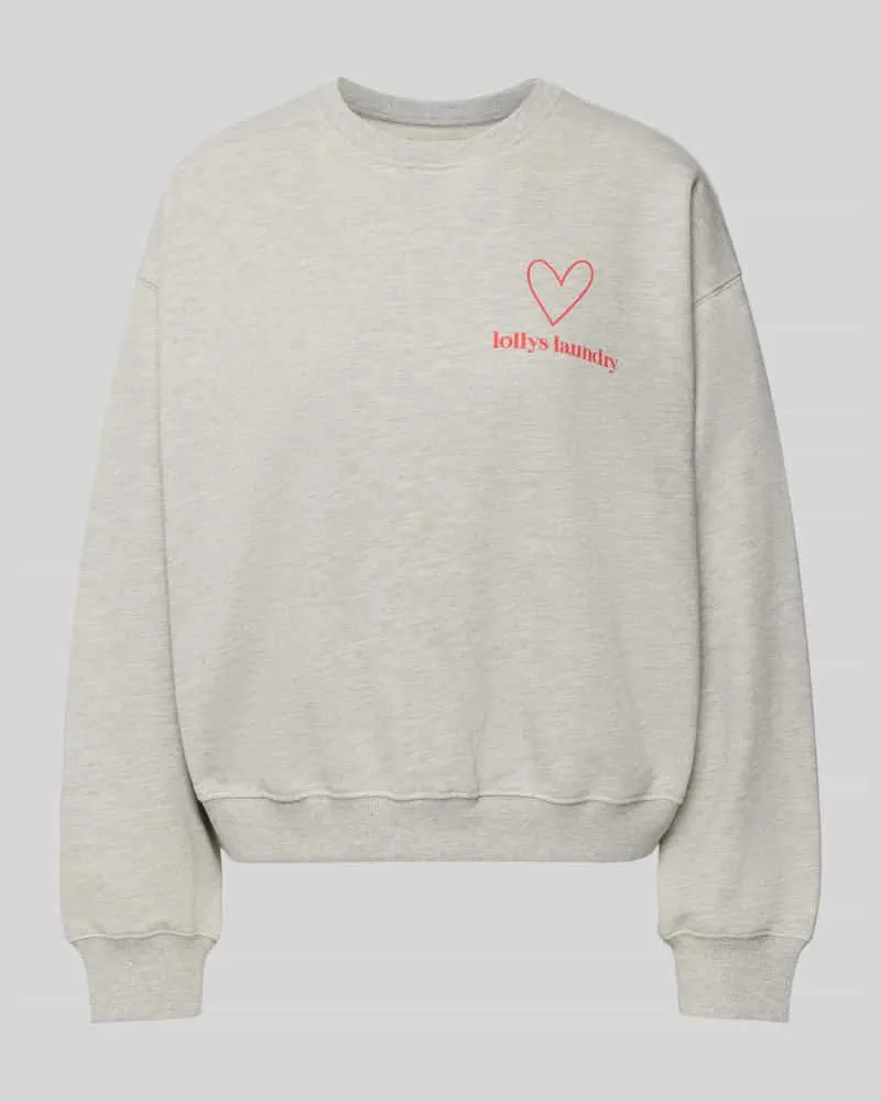 Lollys Laundry Sweatshirt mit Label-Print Modell 'Sydney Hellgrau