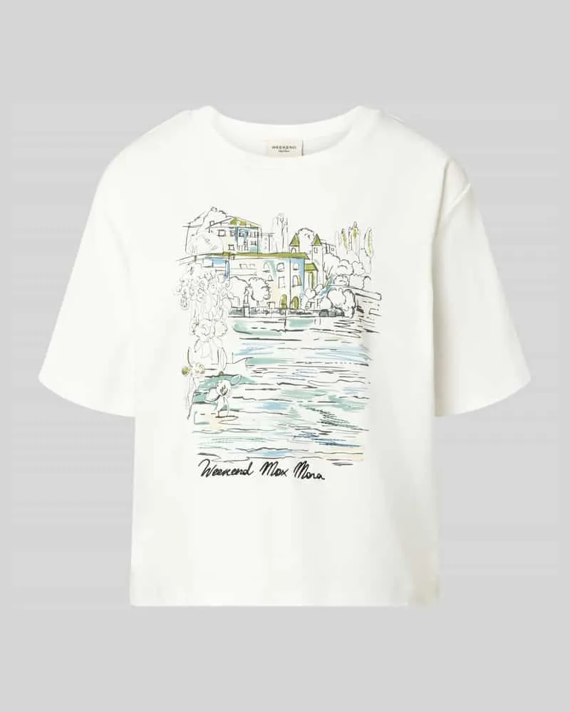 Max Mara Boxy Fit T-Shirt aus reiner Baumwolle Modell 'SALA Weiss