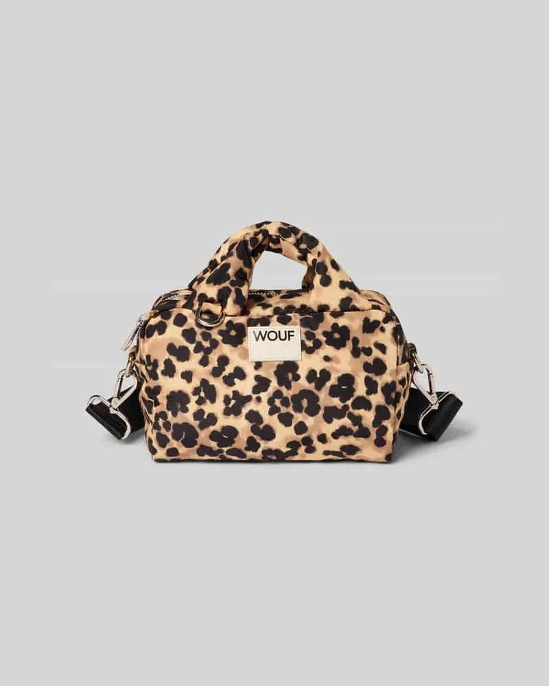WOUF Bowling Bag mit Logo-Patch Modell 'Feline Mittelbraun