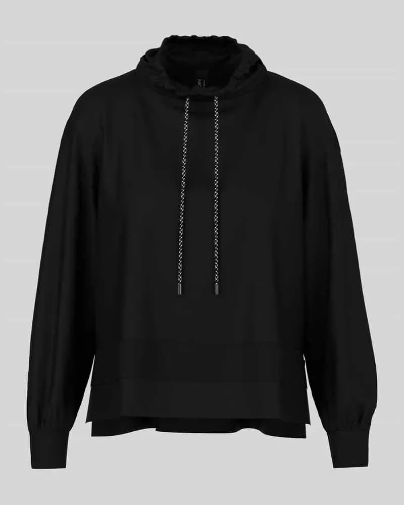 Marc Cain Langarmshirt mit gerafftem Stehkragen Black
