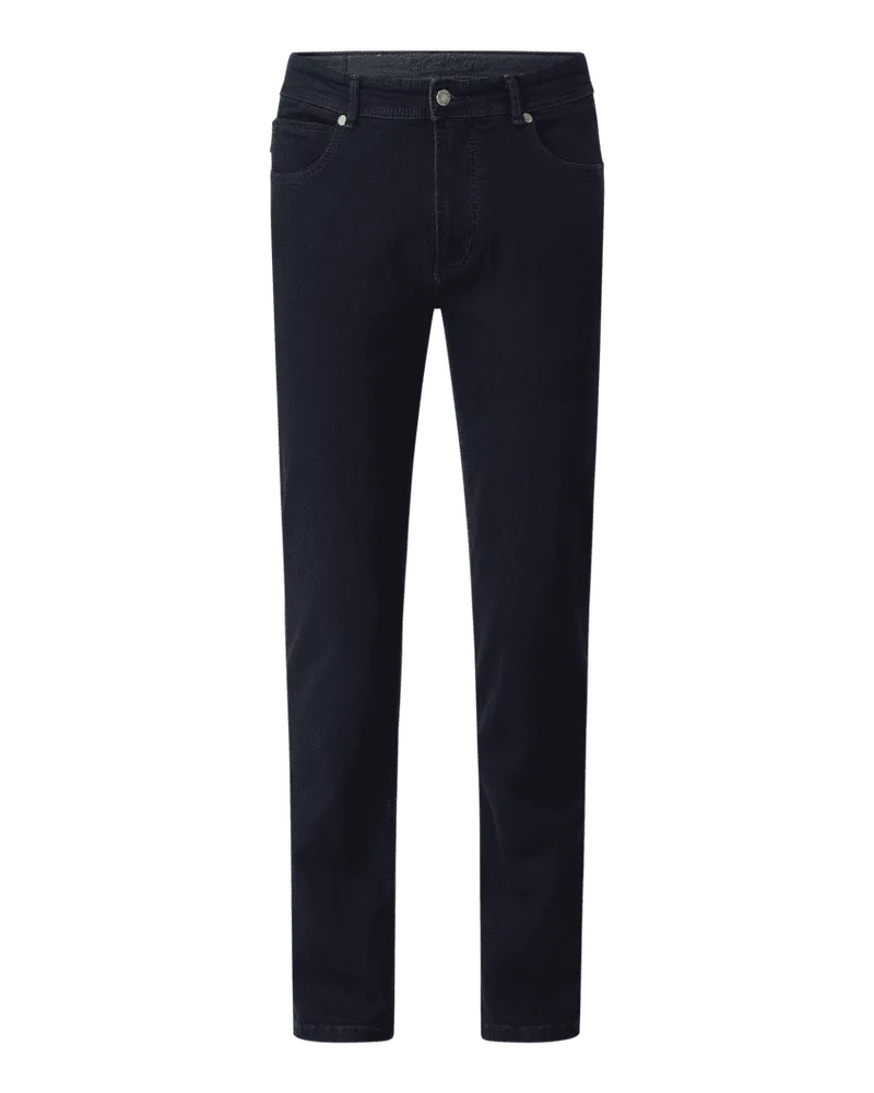 Christian Berg Straight Fit Jeans mit Brand-Detail Jeansblau