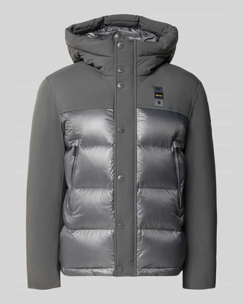 Blauer Steppjacke mit Reißverschlusstaschen Modell 'BROOK Graphit