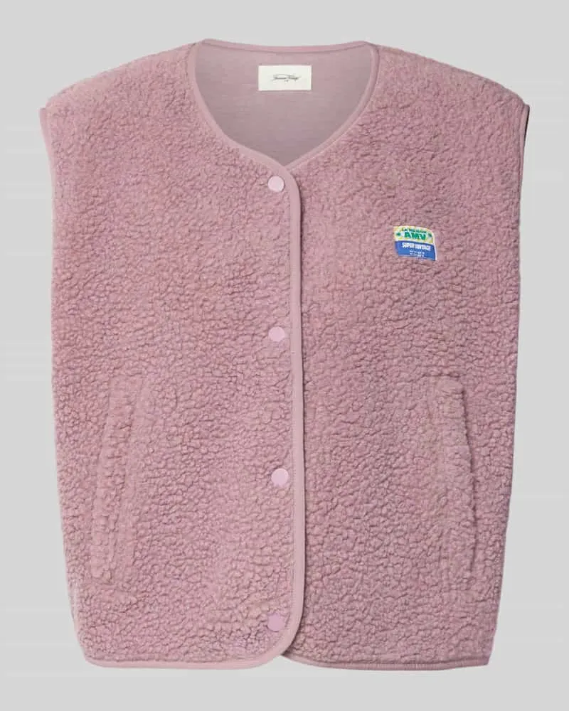 American Vintage Relaxed Fit Weste aus Teddyfell Modell 'Hoktown Altrosa