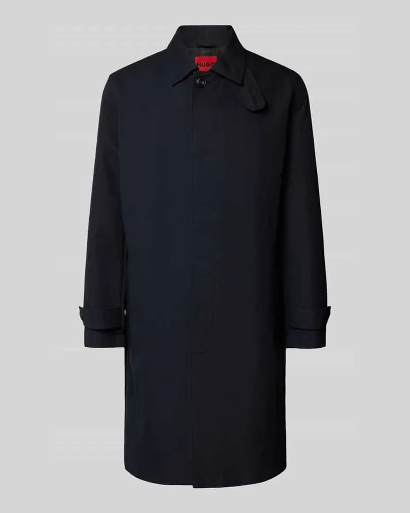 HUGO BOSS Regular Fit Mantel aus Baumwoll-Mix Modell 'Maver2631 Marine
