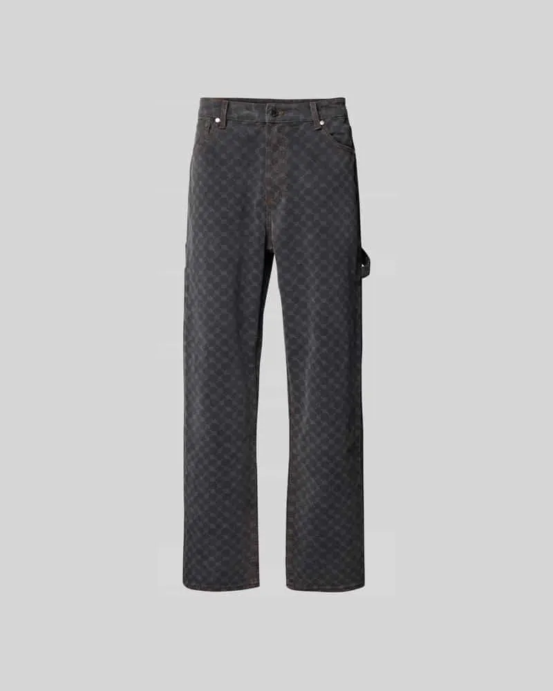 Daily Paper Wide Fit Jeans mit Allover-Print Mittelgrau