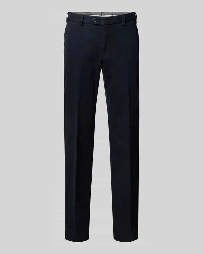 Hiltl Regular Fit Stoffhose mit Bügelfalten Modell 'Peaker Marine