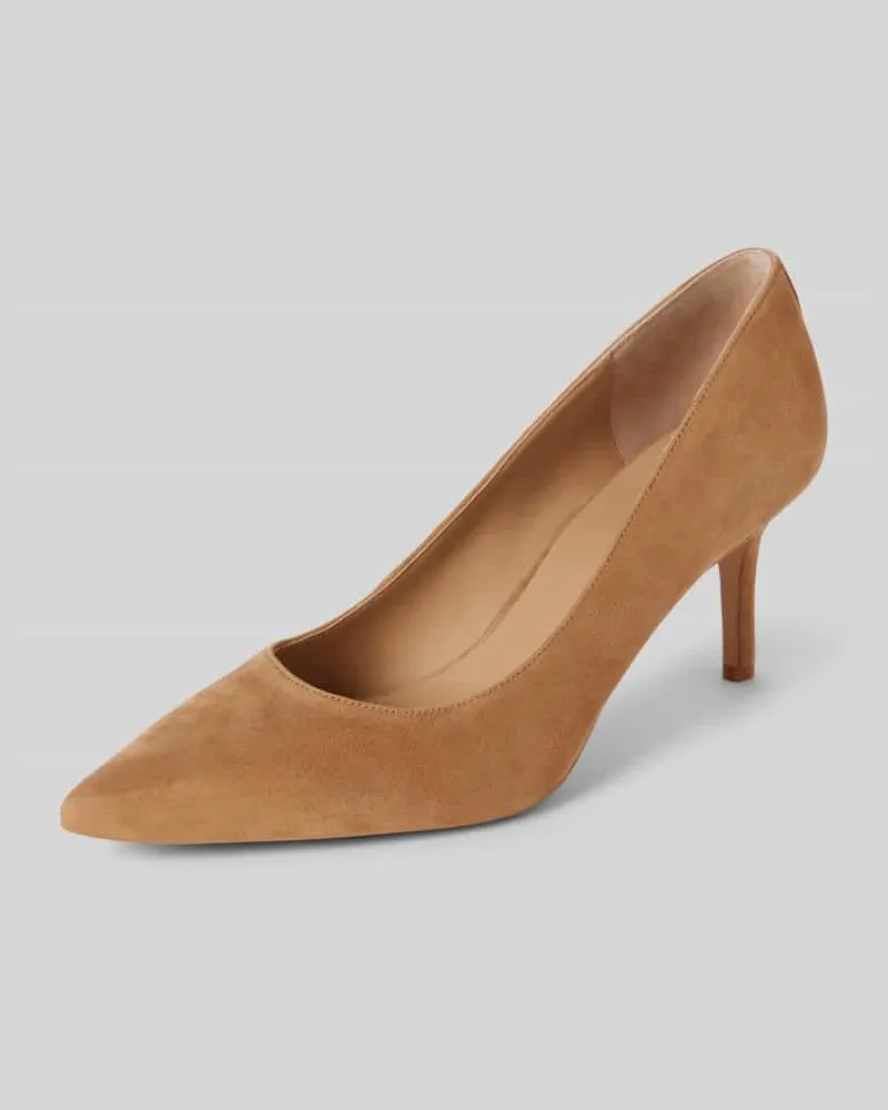 Ralph Lauren Lederpumps mit Pfennigabsatz Modell 'LANETTE Camel