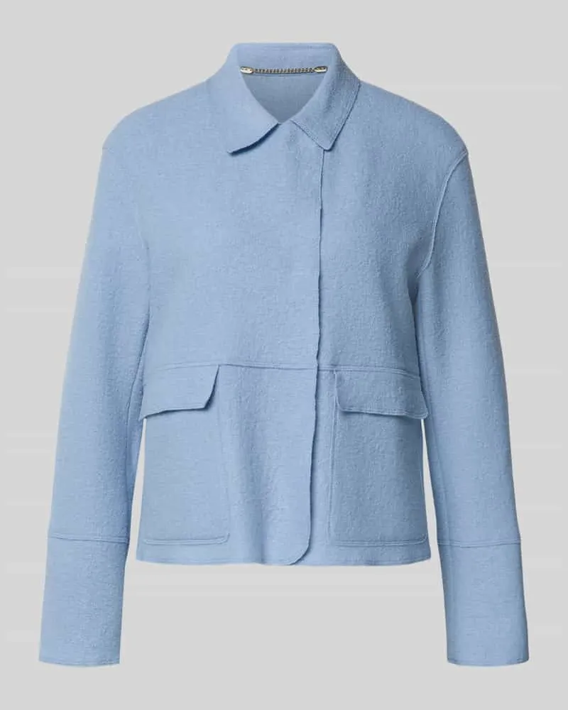 White Label Blazer aus Schurwolle mit Umlegekragen Hellblau
