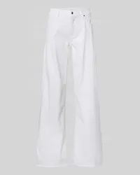 Cambio Flared Jeans mit offenem Saum Modell 'PALLAZZO Weiss