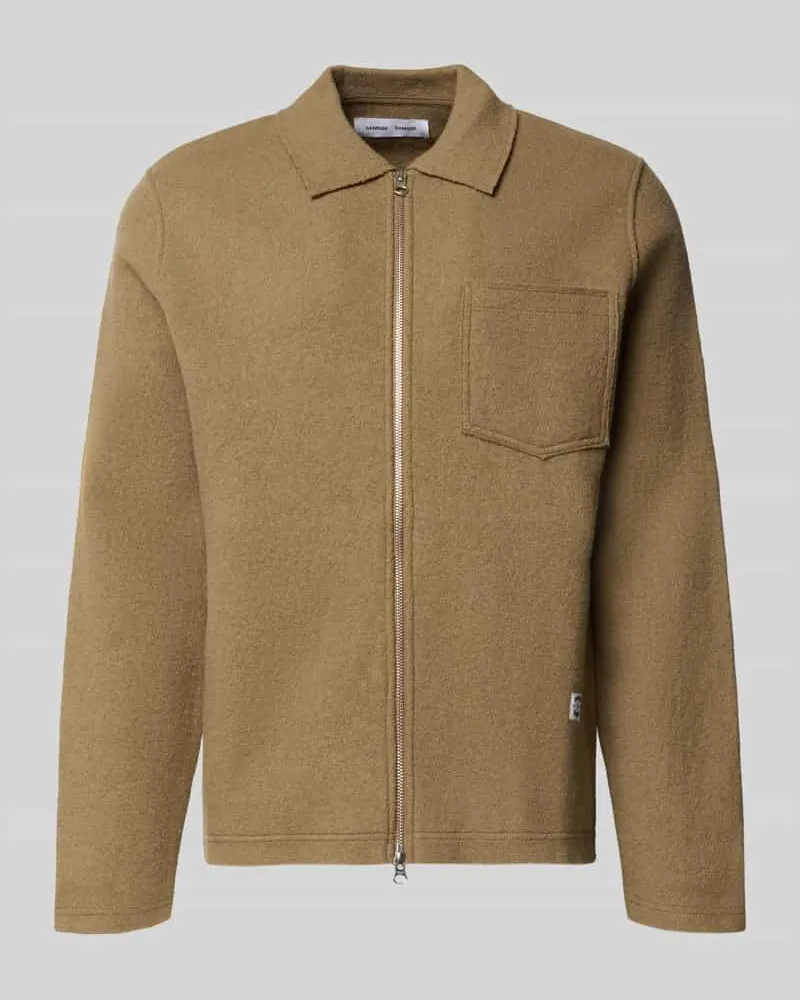Samsøe & Samsøe Regular Fit Hemdjacke mit Zweiwege-Reißverschluss Modell 'HANNES Beige