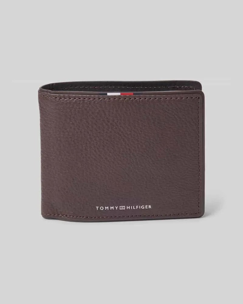 Tommy Hilfiger Portemonnaie aus Rindsleder Dunkelbraun
