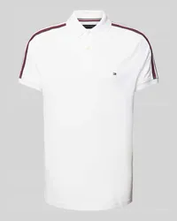 Tommy Hilfiger Regular Fit Poloshirt mit Logo-Stitching Weiss