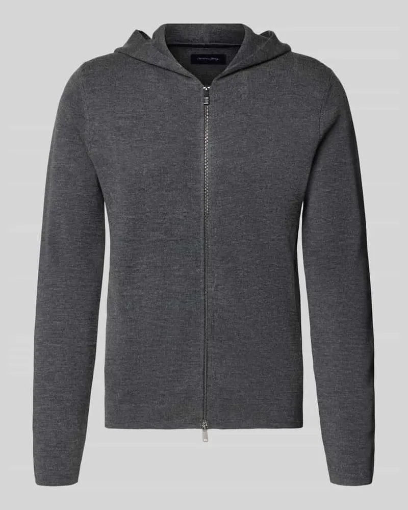 Christian Berg Regular Fit Strickjacke mit Lanawoll-Anteil Graphit