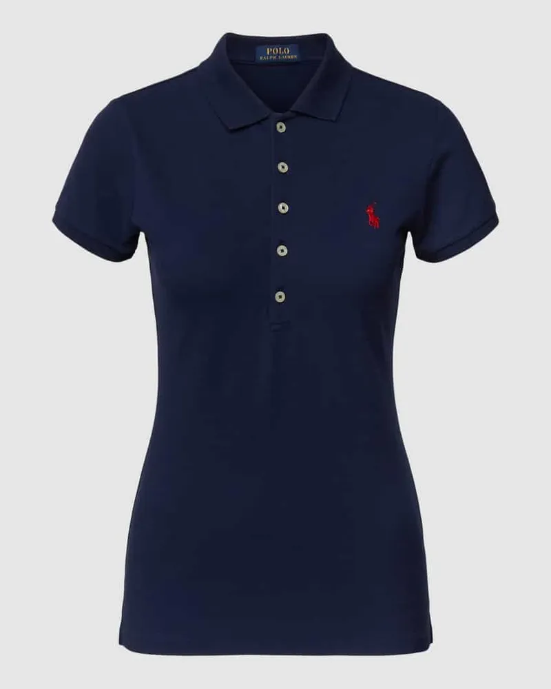 Ralph Lauren Slim Fit Poloshirt mit Logo-Stitching Modell 'JULIE Marine