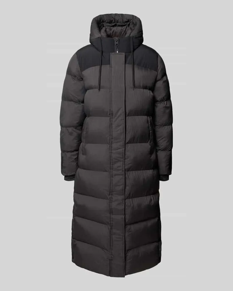 Superdry. Steppmantel mit Kapuze und verdecktem Reißverschluss Black