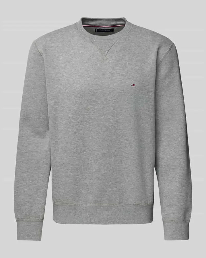 Tommy Hilfiger Sweatshirt mit Logo-Stitching Hellgrau